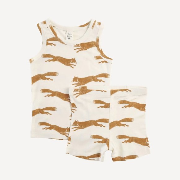 kate quinn Other - NWT Kate Quinn Tank Shortie PJ Set Jumping Fox 12-18m